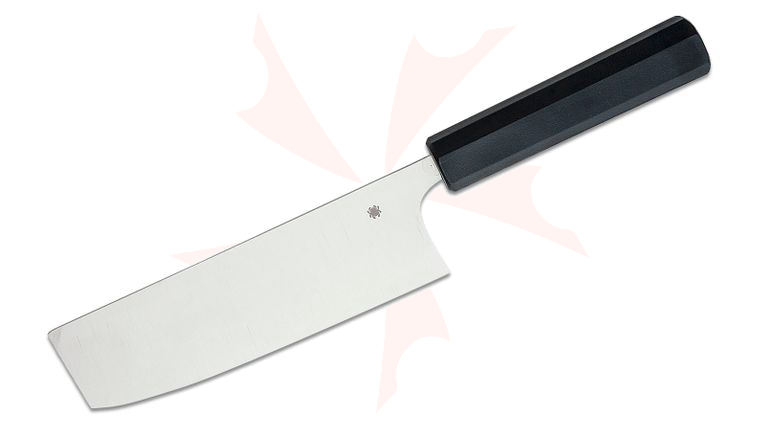 Spyderco Murray Carter Minarai Series Nakiri Knife 7.26 inch CTS-BD1N Blade, Black Polypropylene Handle