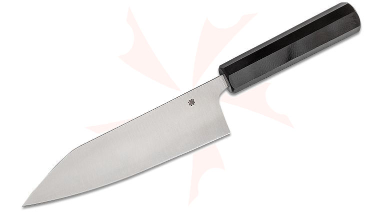 Spyderco Murray Carter Wakiita Series Bunka Bocho Knife 7.75  inch CTS-BD1N Blade, Black G10 Handle