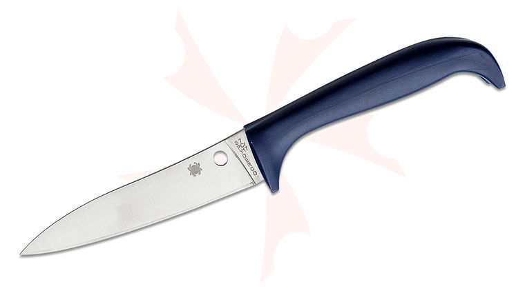 Spyderco Counter Puppy Kitchen Knife 3.46 inch 7Cr17 Plain Blade, Purple Plastic Handle