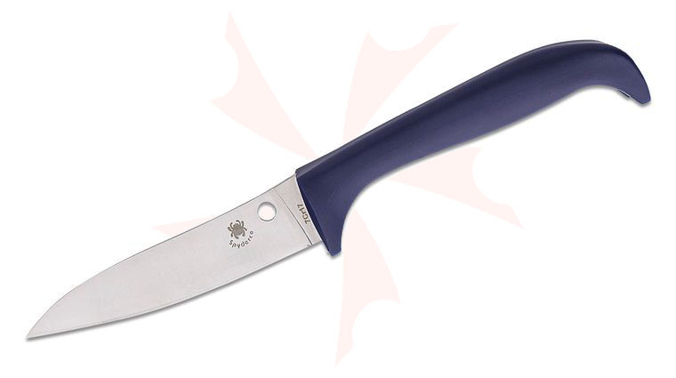 Spyderco Counter Critter Kitchen Knife 3.95 inch 7Cr17 Plain Blade, Purple Plastic Handle