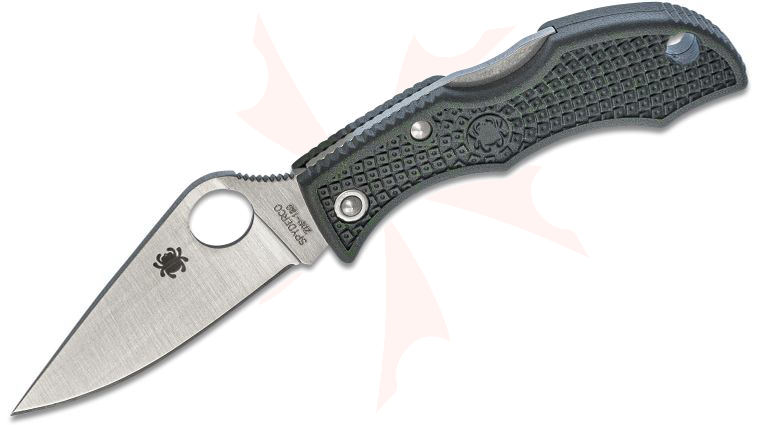 Spyderco Ladybug 3 Key Ring Knife 1-15/16 inch ZDP-189 Satin Plain Blade, Green FRN Handles