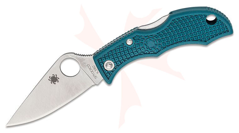 Spyderco Ladybug 3 Key Ring Knife 1.97 inch K390 Satin Plain Blade, Blue FRN Handles