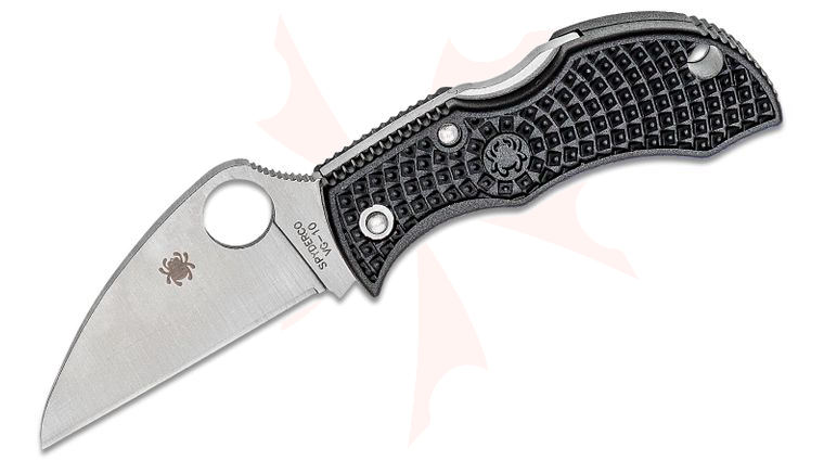 Spyderco Manbug Folding Knife 1.97 inch VG10 Satin Wharncliffe Blade, Black FRN Handles