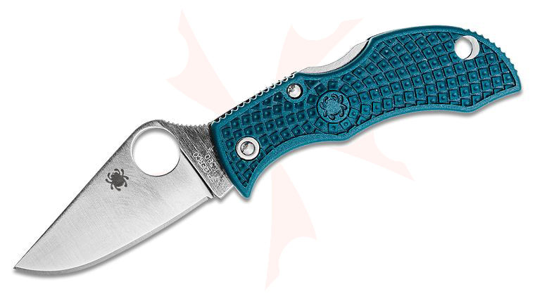 Spyderco Manbug Lightweight Folding Knife 1.97 inch K390 Satin Plain Blade, Blue FRN Handles