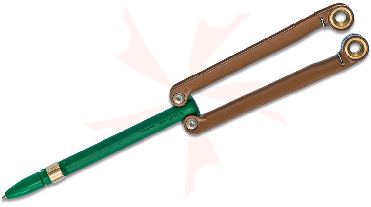 BaliYo Flip Pen by Spyderco, Heavy-Duty, Coyote Brown/Forest Green, USA Made