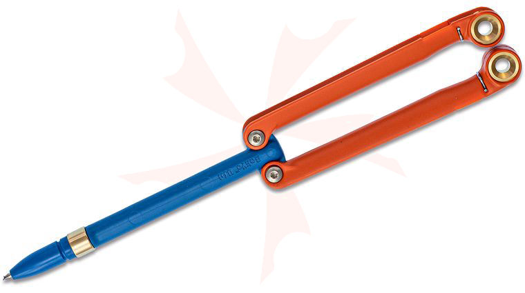 BaliYo Flip Pen by Spyderco, Heavy-Duty, Orange/Blue, USA Made