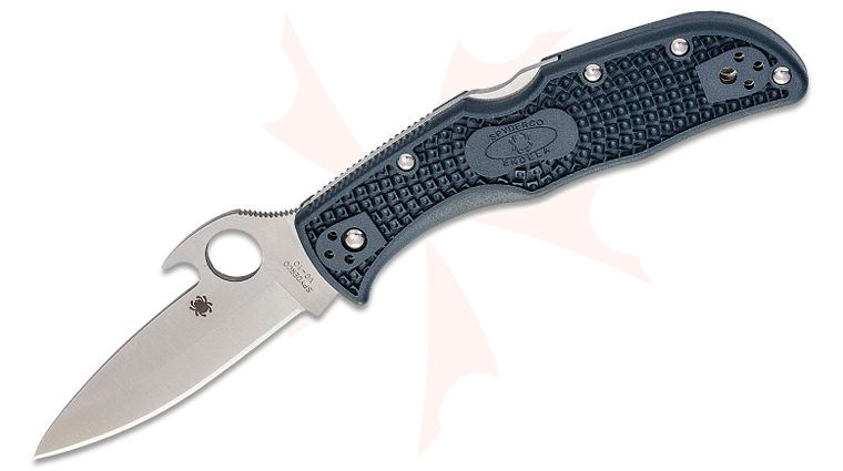 Spyderco Endela Emerson Opener Folding Knife 3.41 inch VG10 Satin Plain Blade with Wave, Gray FRN Handles