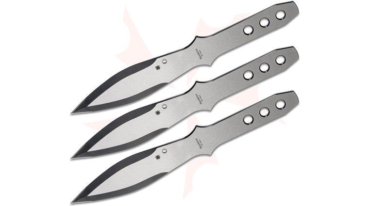 Spyderco SpyderThrowers Large 11.07 inch Set of 3 Throwing Knives, Leather Sheath