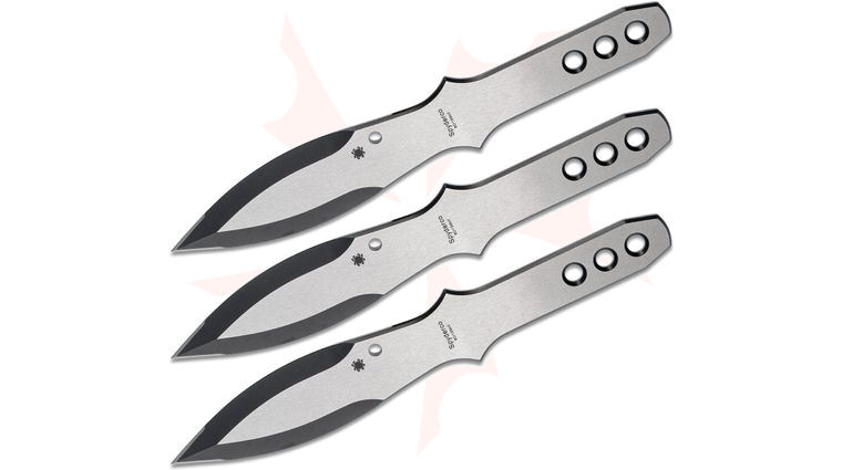 Spyderco SpyderThrowers Small 9 inch Set of 3 Throwing Knives, Leather Sheath