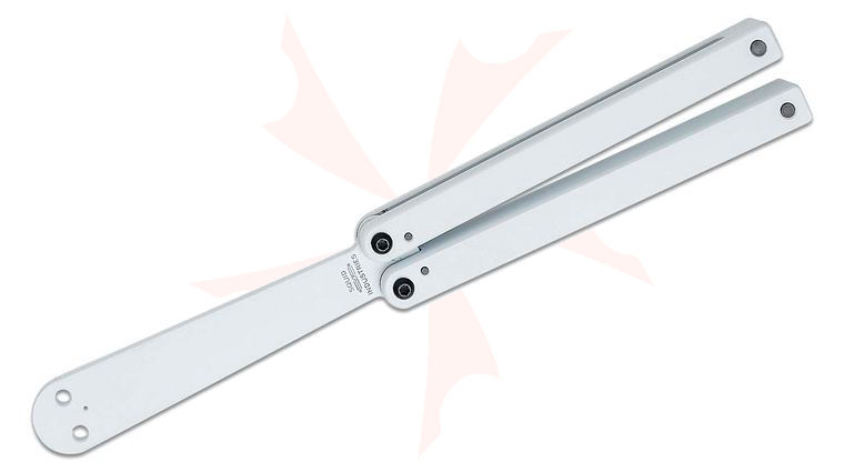 Squid Industries Squiddy Balisong Butterfly Trainer 5.2 inch Unsharpened White CPVC Blade and Handles
