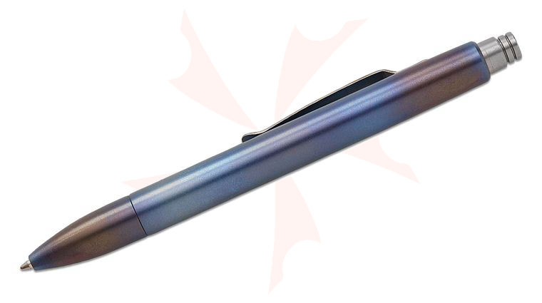 Tuff-Writer Brushed   Flamed Titanium Analog Press (Retro Click) Tactical Pen