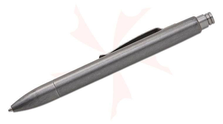 Tuff-Writer Tumbled Titanium Analog Press (Retro Click) Tactical Pen