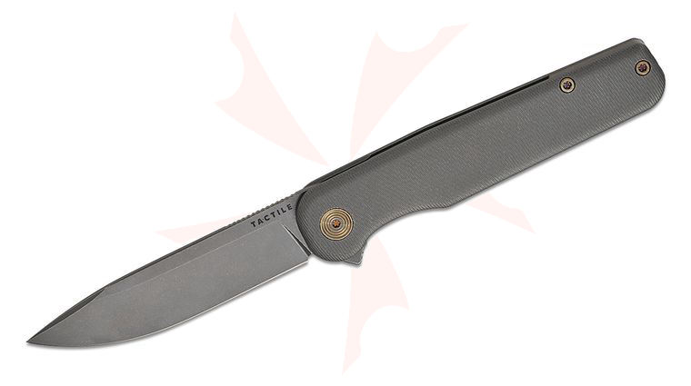 Tactile Knife Co. Rockwall Flipper Knife 3.4 inch MagnaCut Darkwashed Drop Point Blade, Darkwashed Machined Titanium Handles