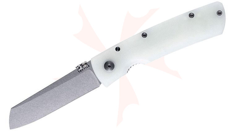 Tactile Knife Co. Limited Release Bob Terzuola G10 Mariner 2 Insert Liner Lock Folding Knife 2.985 inch CPM-MagnaCut Tumbled Sheepsfoot Blade, Natural G10 and Titanium Handles