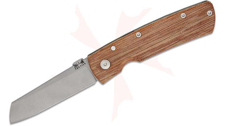 Tactile Knife Co. Bob Terzuola Mariner 2 Insert Liner Lock Folding Knife 2.985 inch CPM-MagnaCut Tumbled Sheepsfoot Blade, Vintage Micarta and Titanium Handles