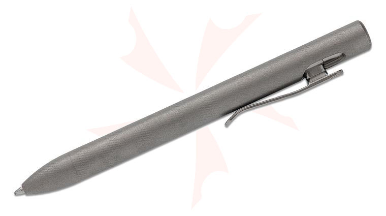 Tactile Turn Stonewashed Titanium Clip Action Pen, Short, 5.1 inch Overall