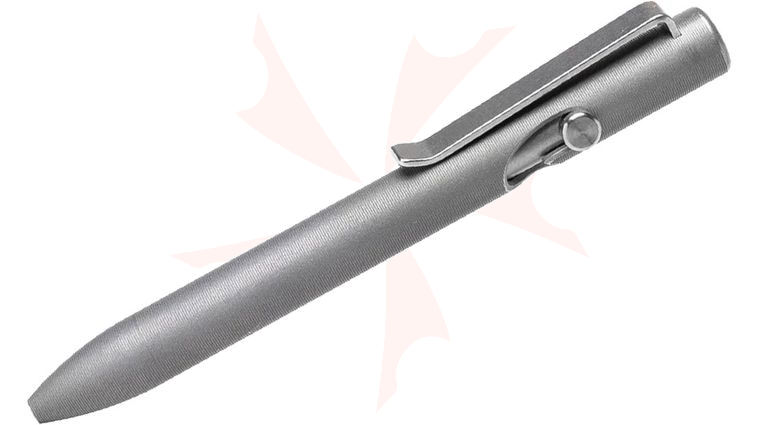 Tactile Turn Stonewashed Titanium Bolt Action Pen, Mini, 4.4 inch Overall (BAM - Bolt Action Mini)