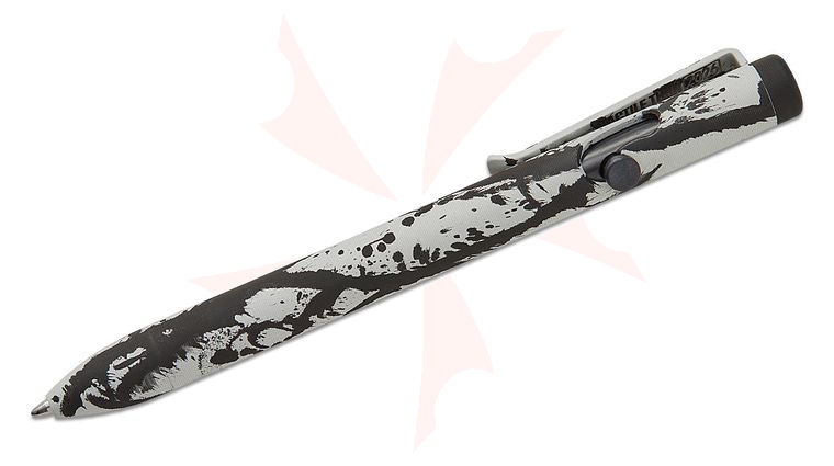 Tactile Turn Limited Edition Seasonal Abstract Custom Splatter Cerakoted Titanium Bolt Action Pen with Black Accent, Short, 5.1 inch Overall