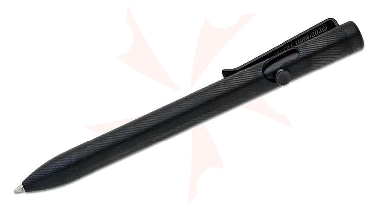 Tactile Turn Black DLC Titanium Bolt Action Pen, Short, 5.1 inch Overall
