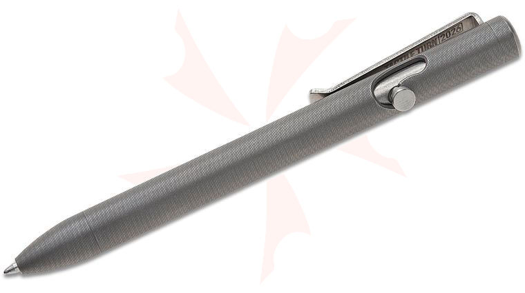 Tactile Turn Stonewashed Titanium Bolt Action Pen, Short, 5.1 inch Overall