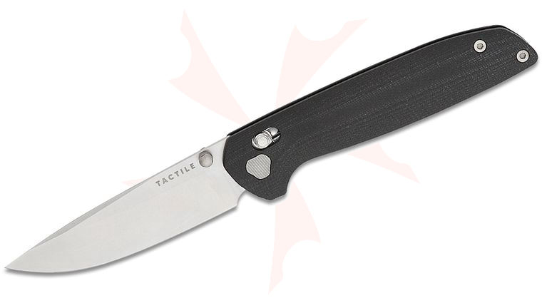 Tactile Knife Co. Richard Rogers Maverick Folding Knife 3.5 inch MagnaCut Drop Point Blade, Machined Black G10 Handles