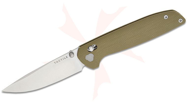Tactile Knife Co. Richard Rogers Maverick Folding Knife 3.5 inch MagnaCut Drop Point Blade, Machined Green G10 Handles