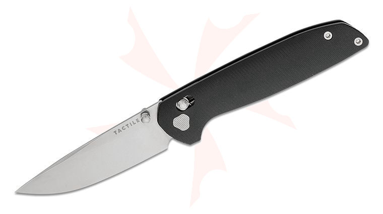 Tactile Knife Co. Richard Rogers Maverick Folding Knife 3.5 inch MagnaCut Drop Point Blade, Machined Black Richlite Micarta Handles