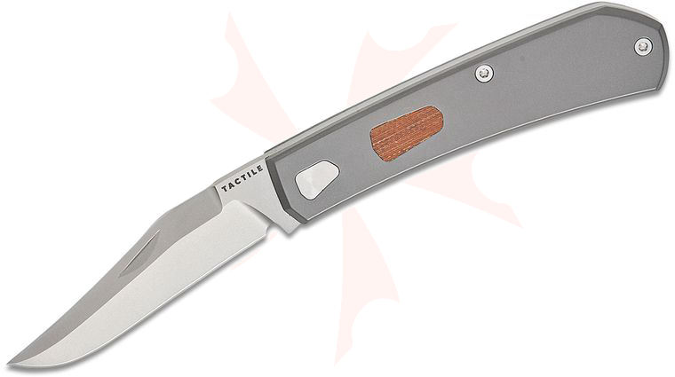 Tactile Knife Co. Jared Oeser Ranger Traditional Slipjoint Folding Knife 3.15 inch CPM-MagnaCut Tumbled Bowie Blade, Titanium Handles with Original Natural Westinghouse Micarta Shield