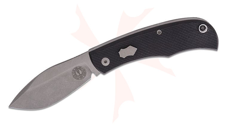 Chris Taylor Custom Nessie Slipjoint Folding Knife 2.75 inch AEB-L Dark Stonewashed Nessmuk Blade, Textured Black G10 Handles