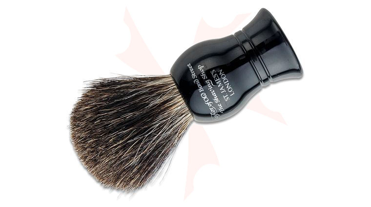 Taylor of Old Bond Street P1020B Pure Badger 9.5 cm Small Shaving Brush, Black Handle