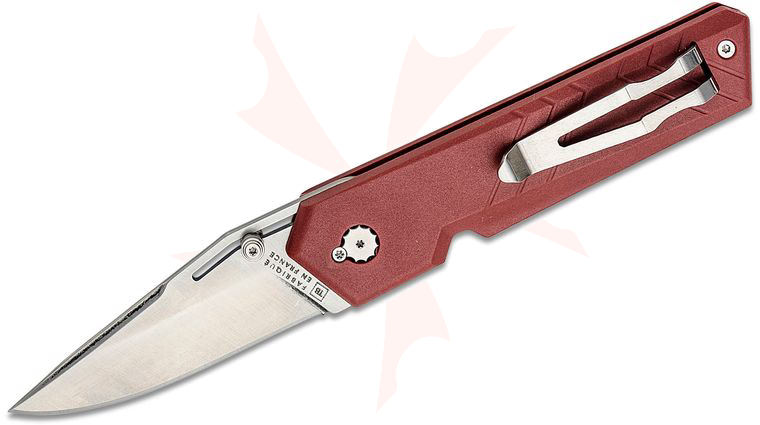 TB Outdoor Unboxer EDC Slipjoint Folding Knife, 2.75 inch Nitrox Satin Clip Point Blade, Red Pa6 Polymer Handles