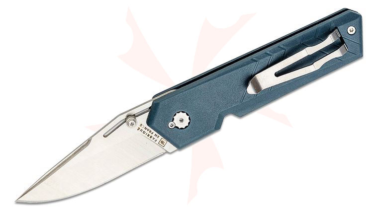 TB Outdoor Unboxer EDC Slipjoint Folding Knife, 2.75 inch Nitrox Satin Clip Point Blade, Blue Pa6 Polymer Handles