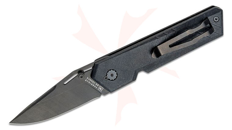 TB Outdoor Unboxer EDC Slipjoint Folding Knife, 2.75 inch Nitrox Black Clip Point Blade, Black Pa6 Polymer Handles