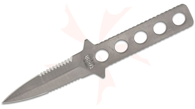 TEKNA Knives Titanium Limited Edition Ocean Edge Fixed Dive Knife 3.5 inch Satin Double Edge Symmetrical Dagger Blade and Skeletonized Handle, ABS Plastic Sheath