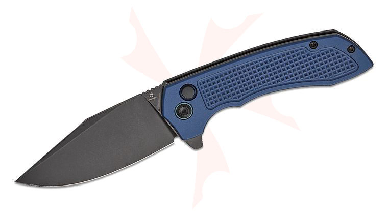 Tenable Knives Entity Button Lock Flipper Knife 3.52 inch 14C28N Black Stonewashed Clip Point Blade, Black Checkered Aluminum Handles