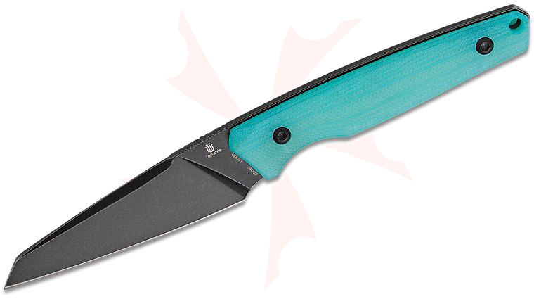 Tenable Knives Jonathan Styles Parr Fixed Blade Knife 2.88 inch 14C28N Black Stonewashed Reverse Tanto Blade, Tiffany Blue G10 Handles, Kydex IWB Sheath