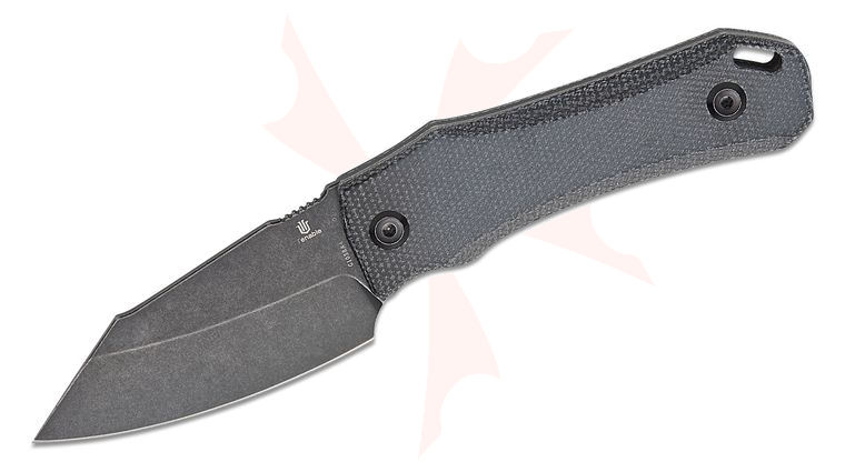 Tenable Knives Loki Fixed Blade Knife 2.99 inch D2 Black Stonewashed Wharncliffe Blade, Black Micarta Handles, Kydex Sheath