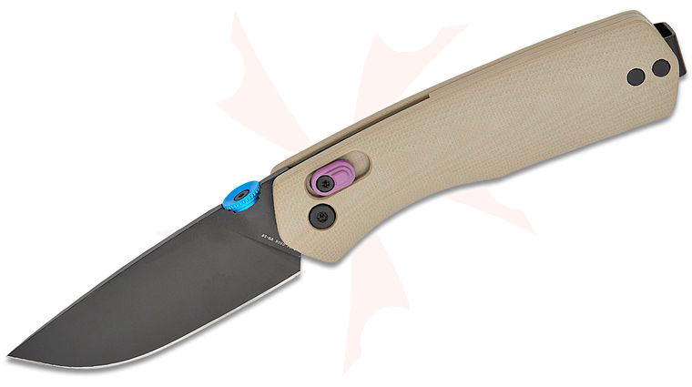 The James Brand Carter Folding Knife 2.75 inch Black VG-10 Plain Blade, Coyote Tan G10 Handles,  inchDesert Sky inch Accents