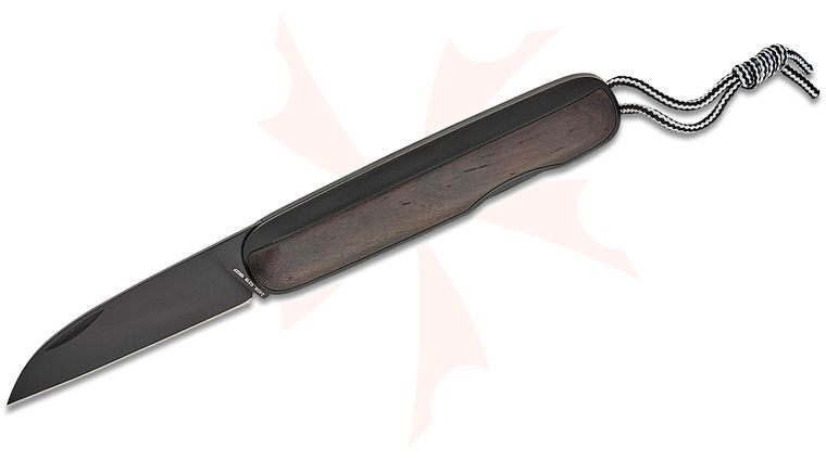 The James Brand Pike Slipjoint Folding Knife 2.3 inch Black Sandvik 12C27 Wharncliffe Blade, Ebony Wood Handles
