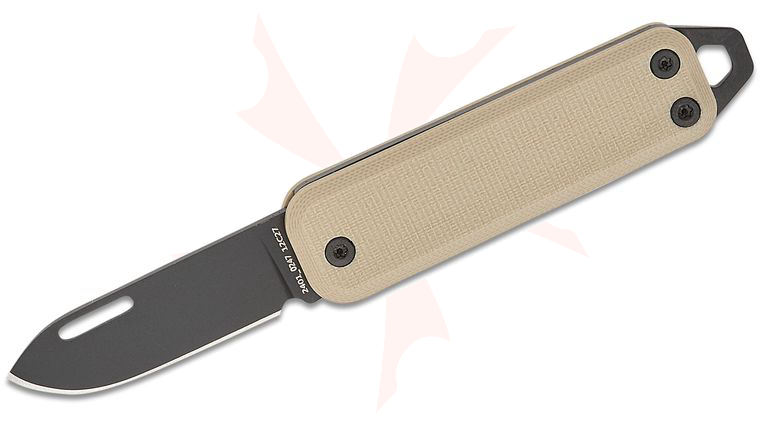 The James Brand Elko Slipjoint Folding Knife 1.74 inch Sandvik 12C27 Black Plain Blade, Coyote Tan G10 Handles