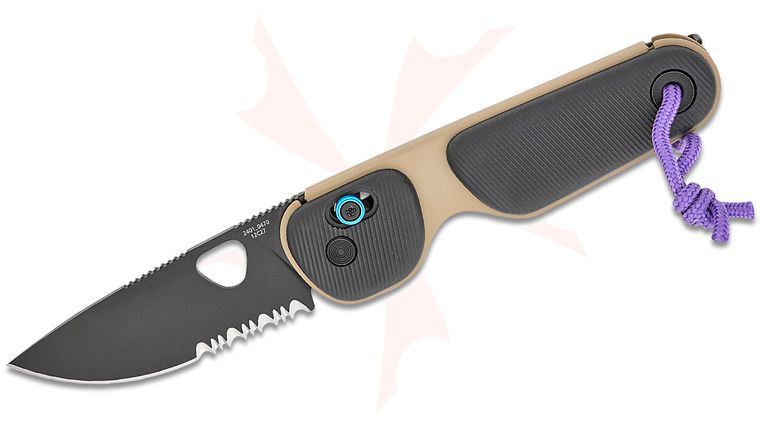 The James Brand Redstone Folding Knife 2.5 inch Sandvik 12C27 Black Combo Blade, Coyote & Black Polypropylene Handles