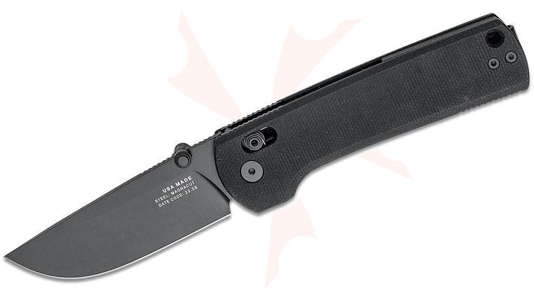 The James Brand The Kline Folding Knife 3.39 inch CPM-MagnaCut Black Drop Point Blade, Black Micarta Handles