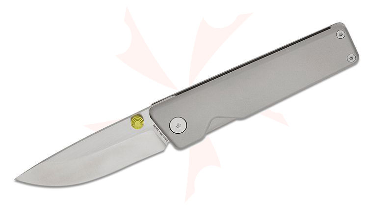 The James Brand Chapter 2 Frame Lock Folding Knife 2.75 inch CPM-S35VN Satin Drop Point Blade, Gray Titanium Handles
