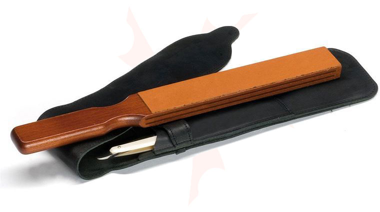 Thiers Issard 2-Sided Leather Travel Strop with Black Leather Case