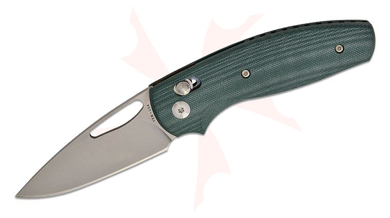 Three Rivers MFG TRM Bulldog Rev B River-LOK Folding Knife 2.95 inch CPM-20CV Tumbled Drop Point Blade, 3D Machined Forest Green G10 Handles