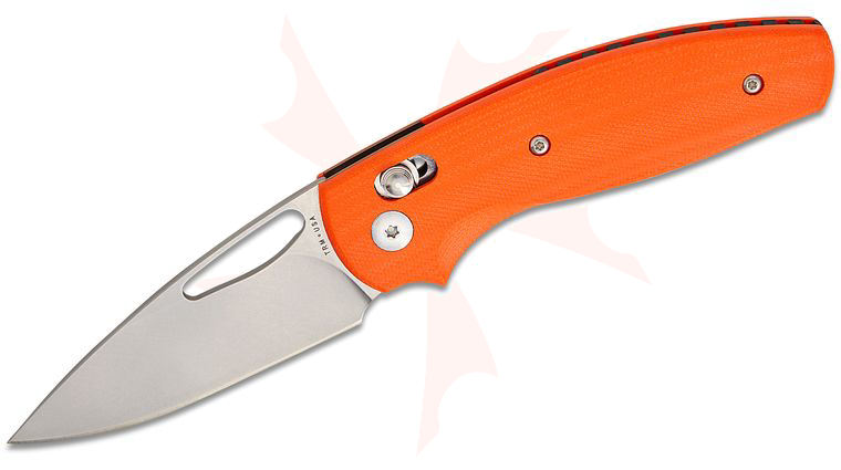 Three Rivers MFG TRM Bulldog Rev B River-LOK Folding Knife 2.95 inch CPM-MagnaCut Tumbled Drop Point Blade, 3D Machined Hunter Orange G10 Handles