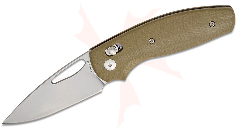 Three Rivers MFG TRM Bulldog Rev B River-LOK Folding Knife 2.95 inch CPM-MagnaCut Tumbled Drop Point Blade, 3D Machined OD Green G10 Handles