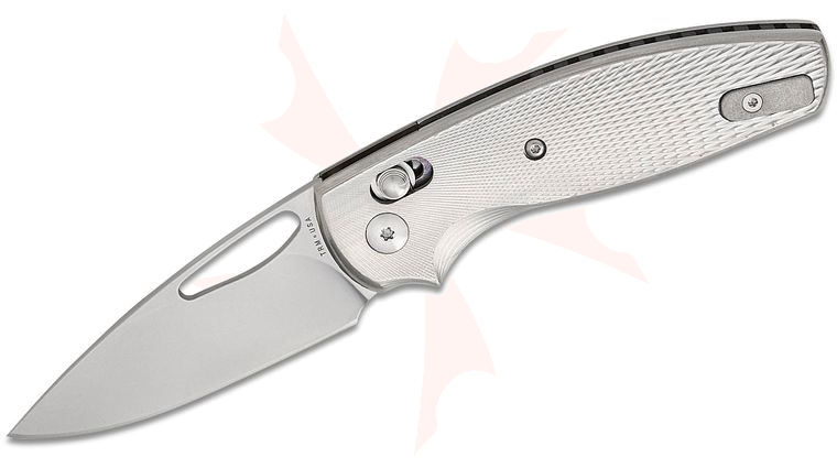 Three Rivers MFG TRM Bulldog Rev B River-LOK Folding Knife 2.95 inch CPM-MagnaCut Tumbled Drop Point Blade, Lizard Skin 3D Machined Titanium Handles