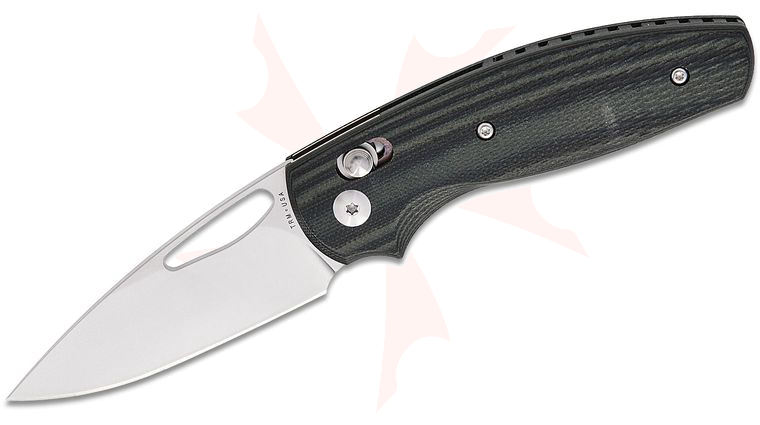 Three Rivers MFG TRM Bulldog Rev B River-LOK Folding Knife 2.95 inch CPM-MagnaCut Tumbled Drop Point Blade, Lizard Skin 3D Machined OD Green and Black G10 Handles