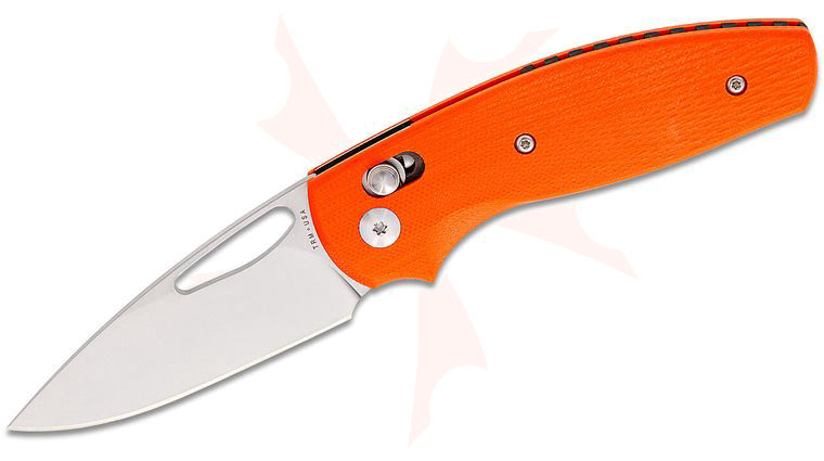 Three Rivers MFG TRM Bulldog Rev B River-LOK Folding Knife 2.95 inch CPM-MagnaCut Tumbled Drop Point Blade, Lizard Skin 3D Machined Hunter Orange G10 Handles